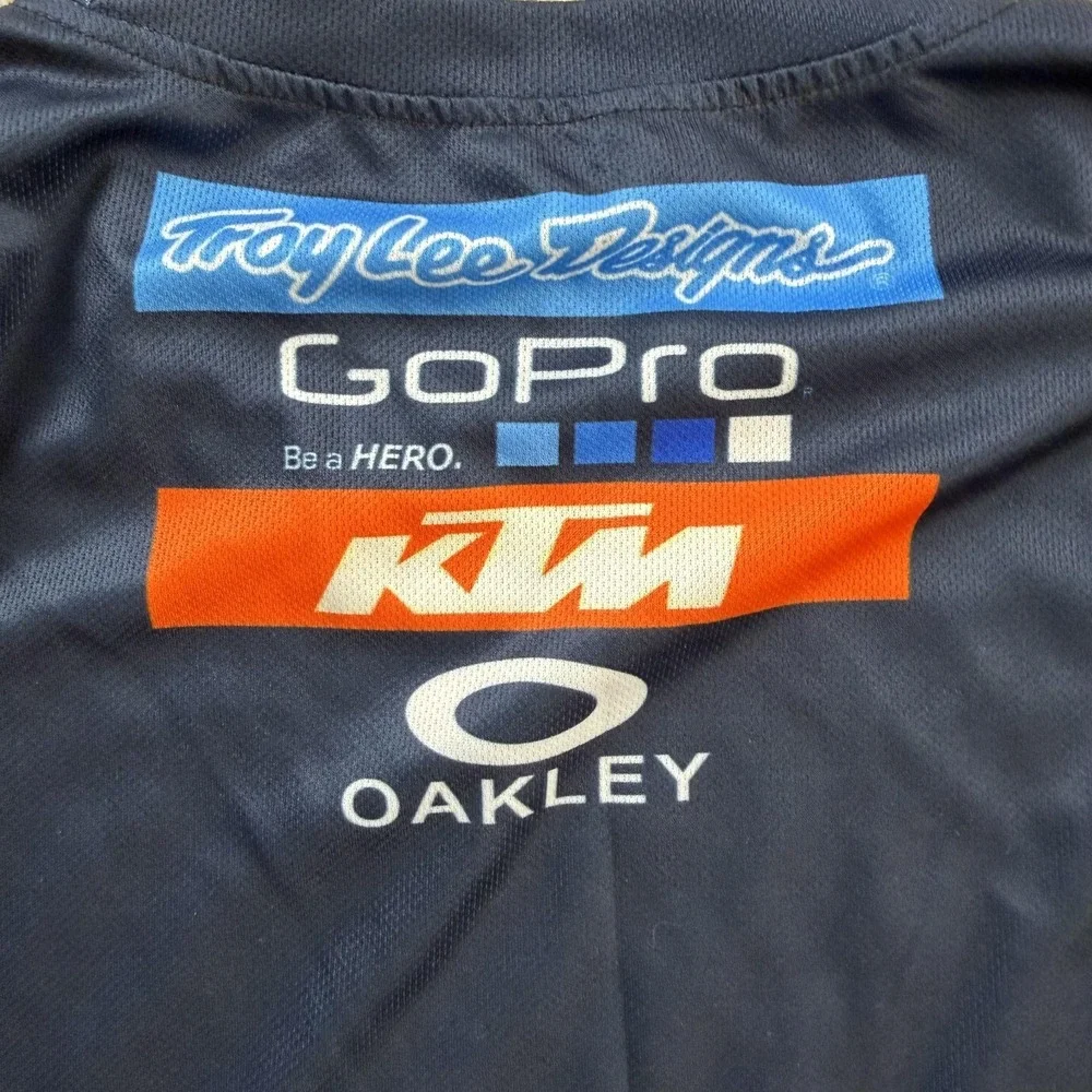 KTM Troy Lee Designs GoPro Shirt Mens L Blue Motocross Racing Team Tee